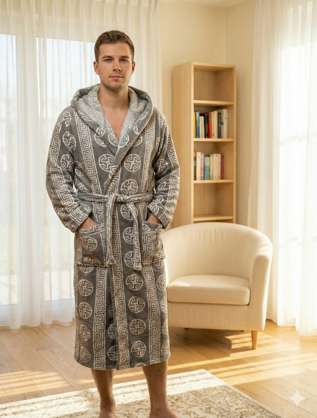 домашний мужской халат,мужской махровый халат,мужской халат с капюшоном,халат с капюшоном,халат мужской