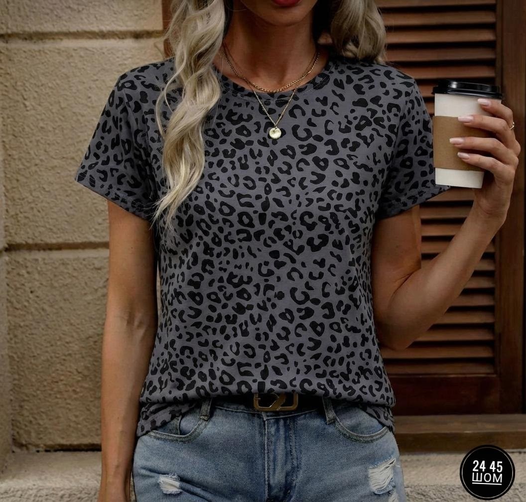 футболка с леопардовым принтом,леопардовая футболка,женская футболка с леопардовым принтом,женская летняя футболка леопардовый короткий рукав,женская футболка с леопардовым принтом и коротким рукавом