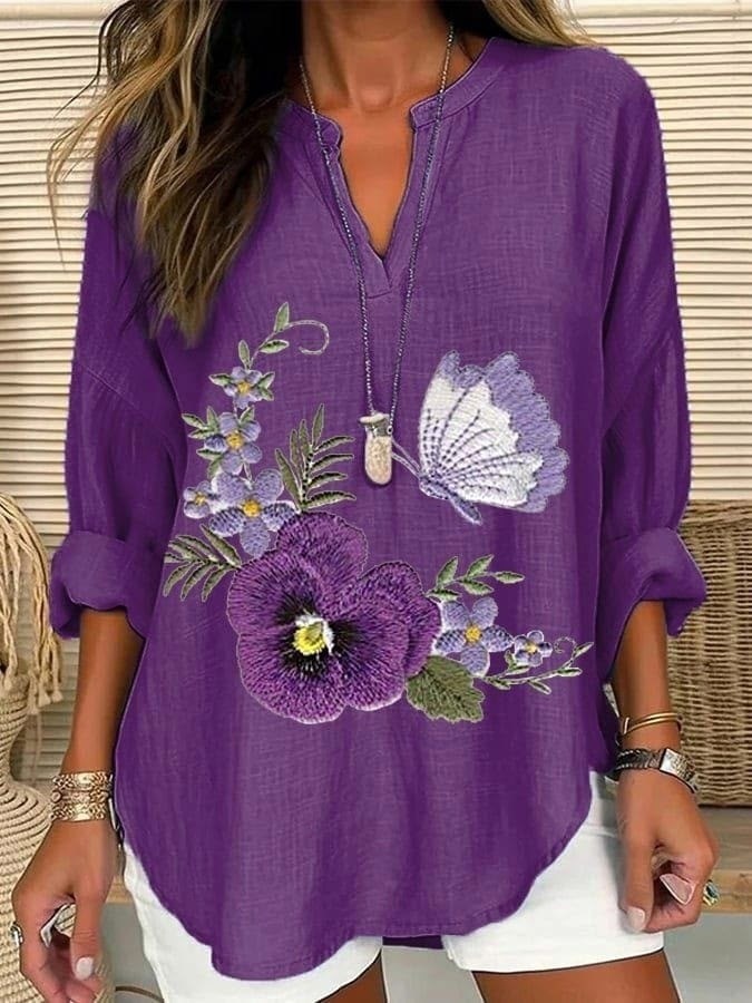 женская рубашка из хлопка и льна,рубашка женская,женская кофта фиолетовая,женская блуза,повседневная рубашка
