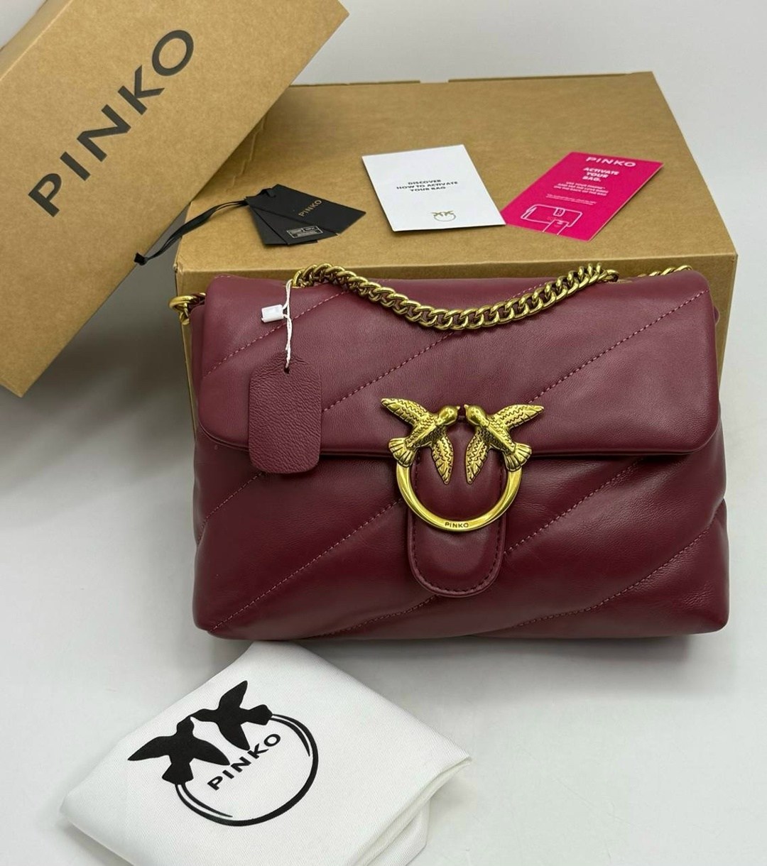сумка pinko,сумка женская pinko,сумочка pinko,женская бордовая сумка love puff classic pinko,сумка через плечо pinko love baby цвет dark red