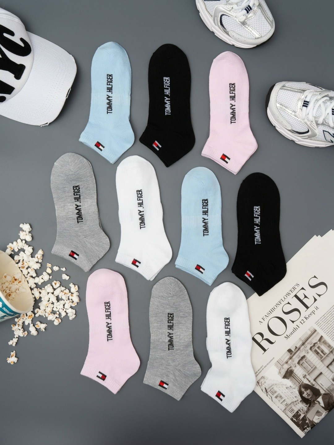 комплект носки женские,носки женские,носки спортивные женские,носки базовые,носки 10 пар tommy hilfiger