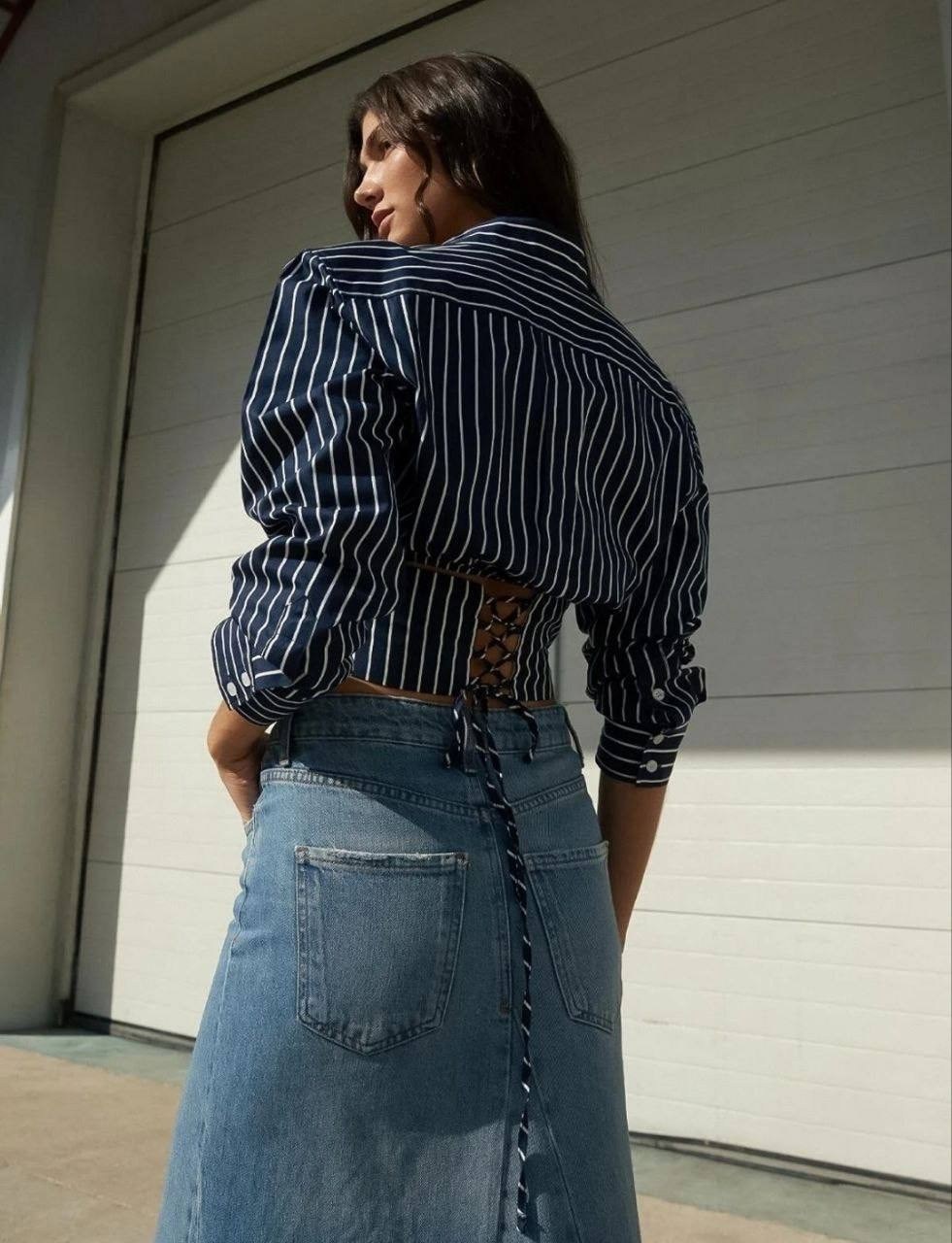 рубашка женская,рубашка женская укороченная,рубашка в полоску,женская блузка,рубашка короткая