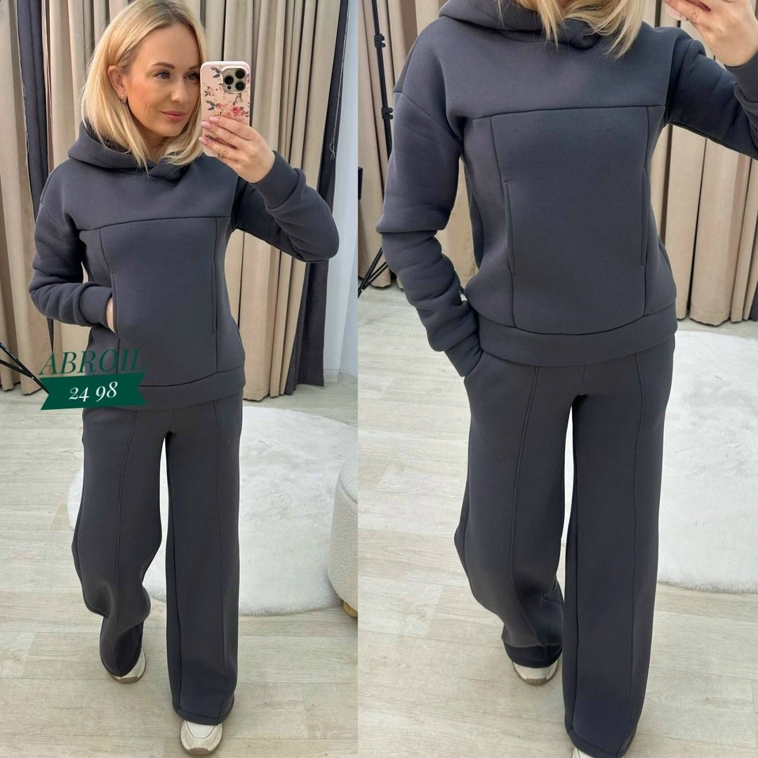 костюм женский толстовка и штаны арт. 1542012,костюм женский на флисе,cпортивный костюм женский на флисе,спортивный костюм женский теплый,теплый костюм на флисе