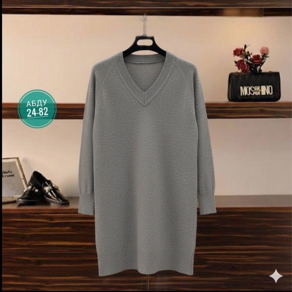 трикотажное платье,платье прямое,платье вязаное,шерстяное платье,платье туника
