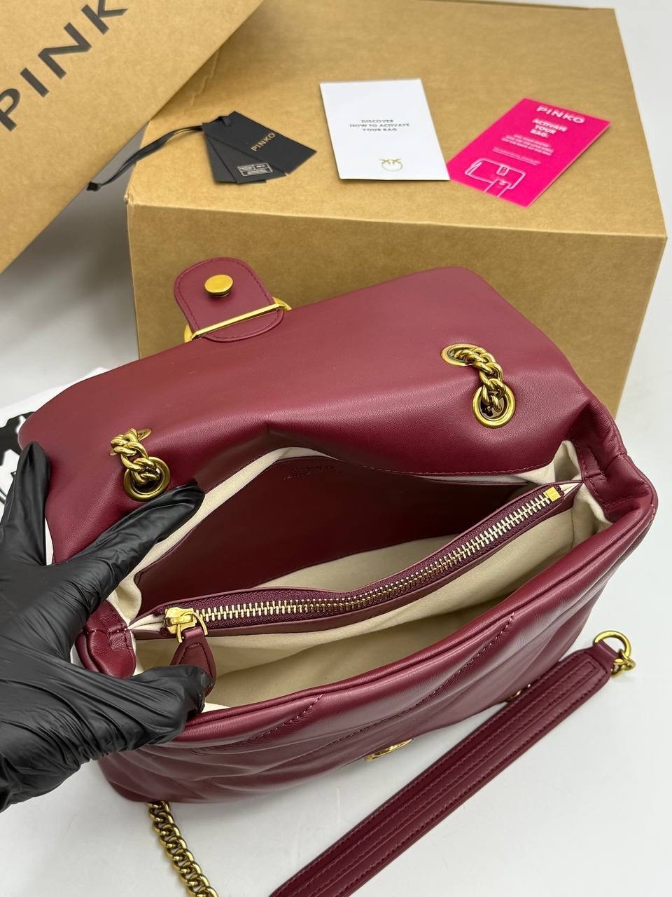 сумка pinko,сумка женская pinko,сумочка pinko,женская бордовая сумка love puff classic pinko,сумка через плечо pinko love baby цвет dark red