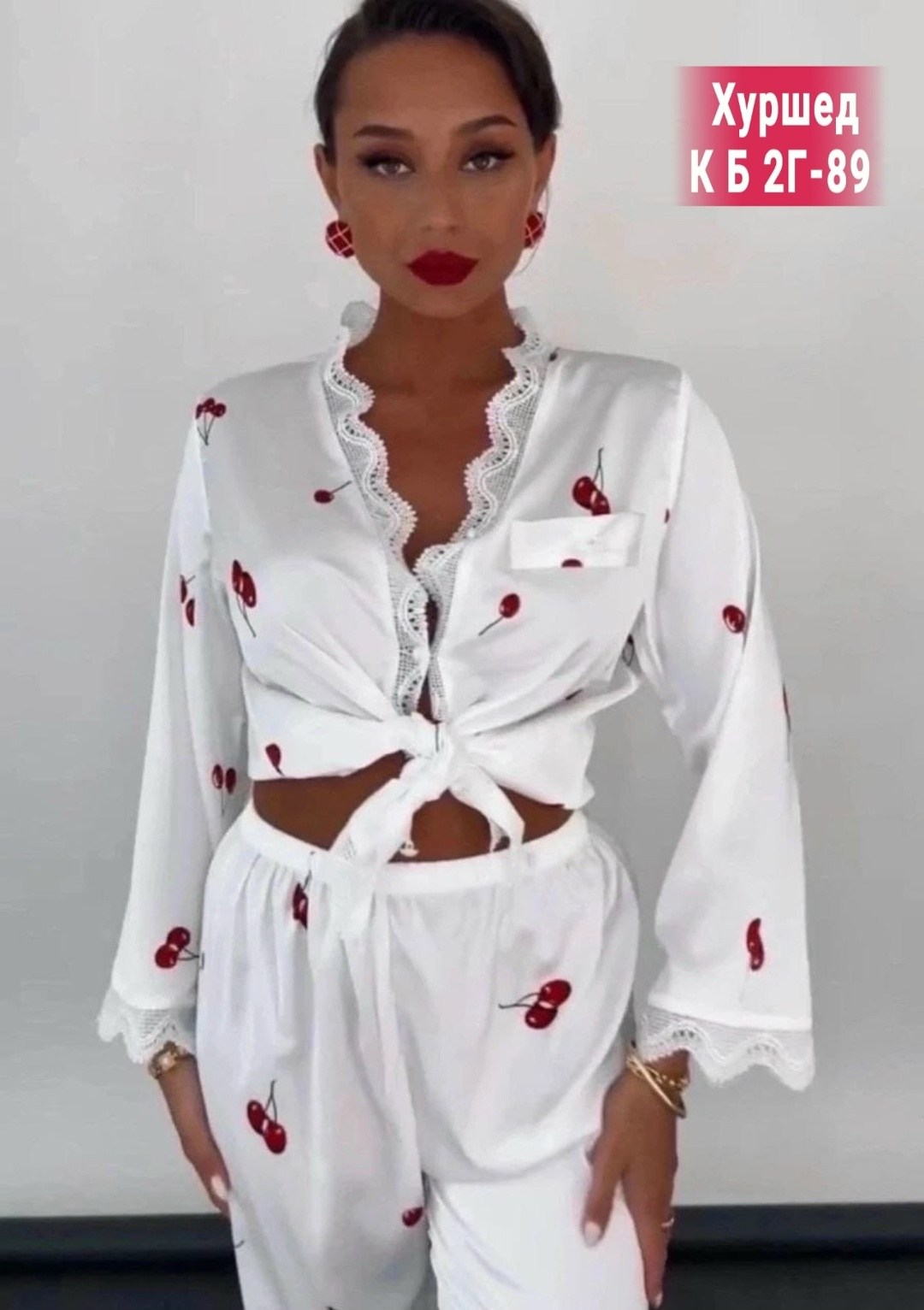 пижама домашняя со штанами belle_femme,пижама женская,пижама женская костюм,пижама белая,пижама со штанами шелковая с кружевом lolita underwear