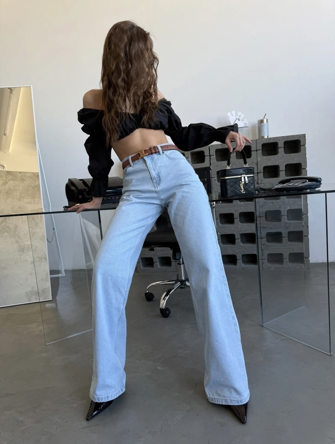 джинсы женские,широкие джинсы,джинсы трубы,джинсы модные,джинсы клеш blue group палаццо размер 26 голубой