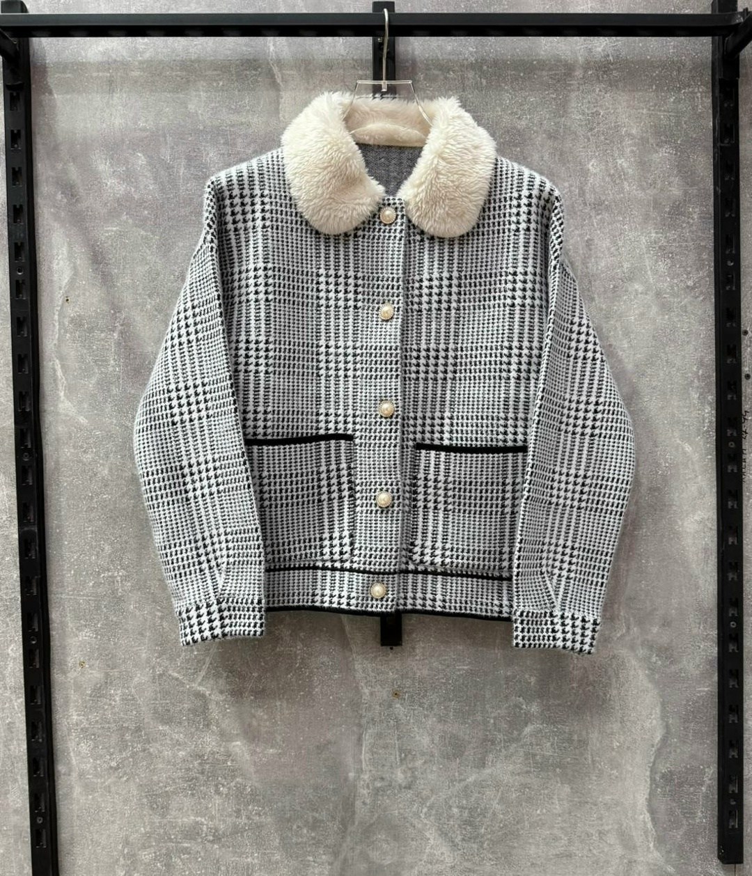 женская куртка из искусственной овечьей шерсти kb,пальто в клетку,теплое пальто,теплая куртка,кардиган пальто