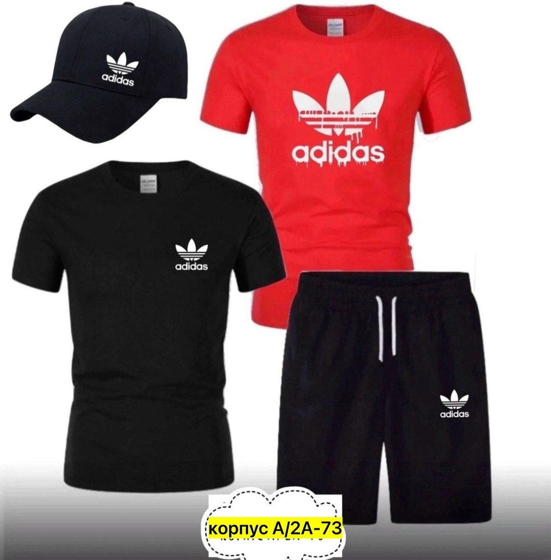 мужские спортивные костюмы,комплект футболок adidas,спортивные костюмы,шорты trefoil adidas