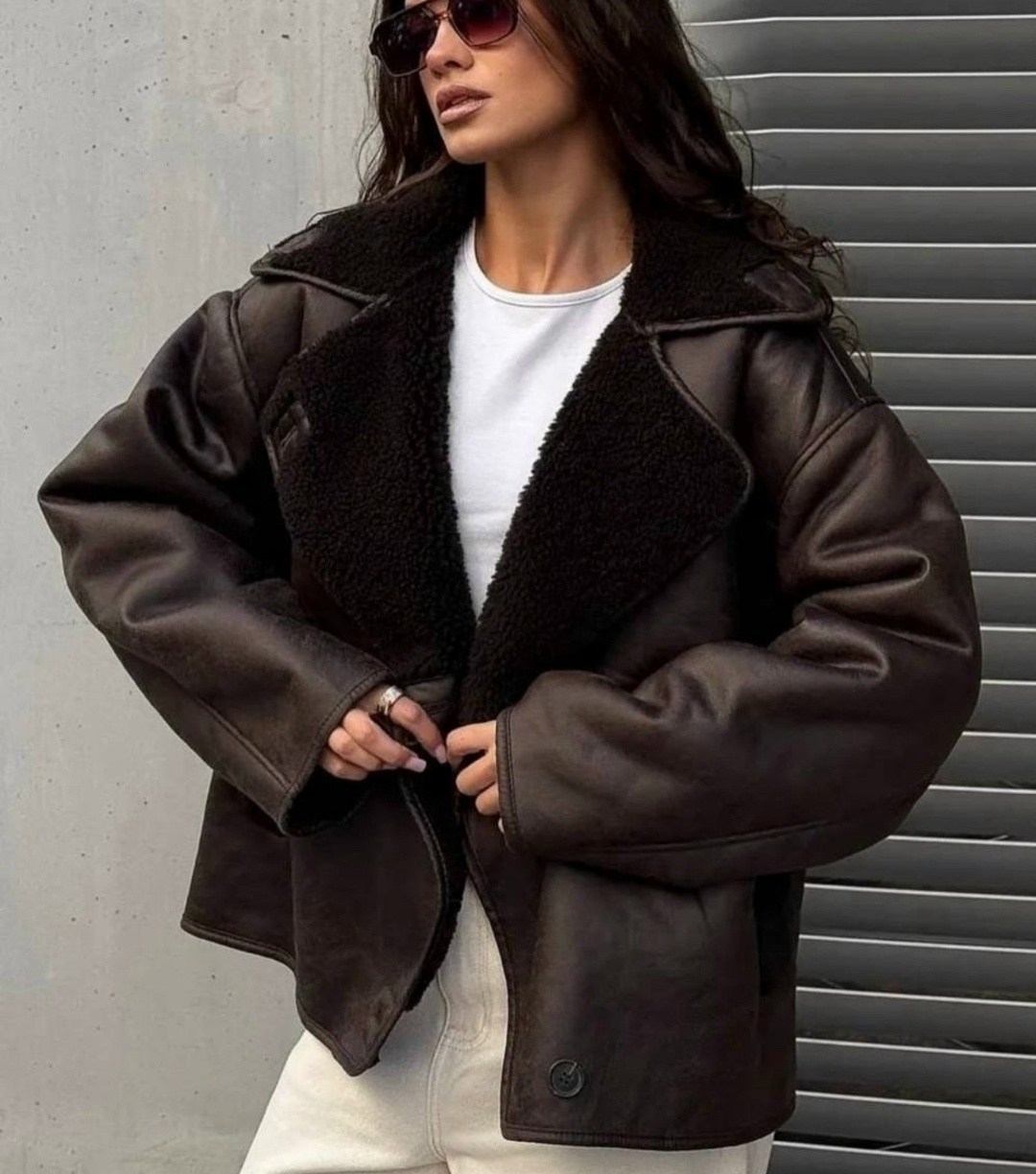 дубленка авиатор женская,дубленка авиатор коричневая siore,дубленка авиатор,дубленка женская,дубленка авиатор 2026