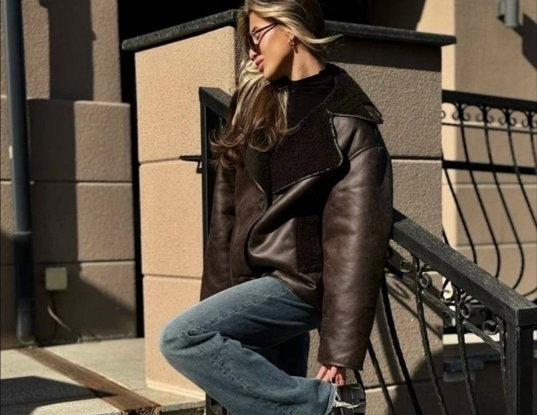 дубленка авиатор женская,дубленка авиатор коричневая siore,дубленка авиатор,дубленка женская,дубленка авиатор 2026