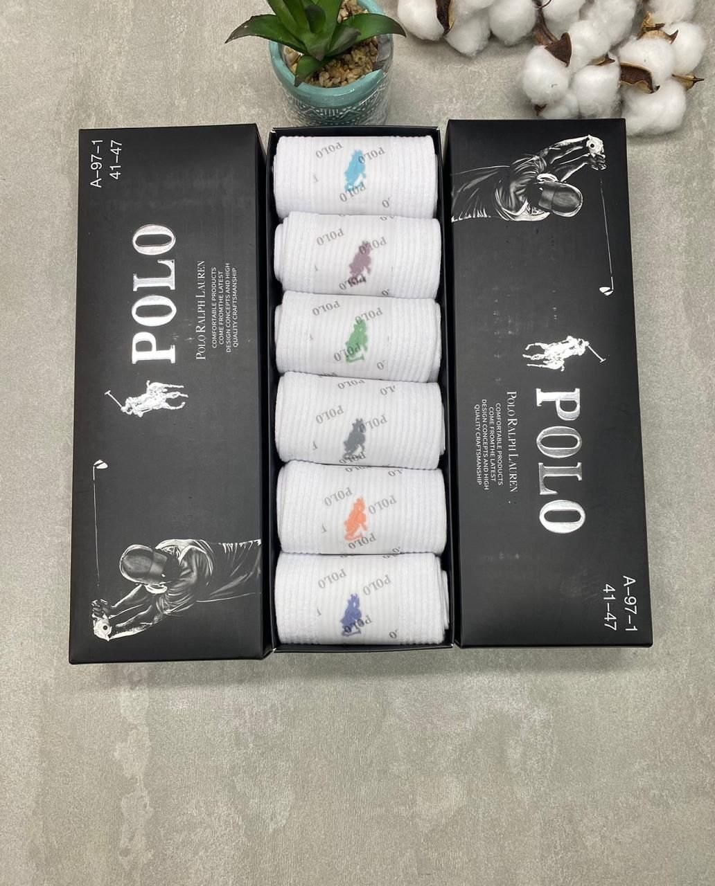 носки мужские,носки набор 6 пар polo ralph lauren,комплект белых носков 6 пар ароматизированные polo ralph lauren,брендовые носки мужские,носки набор