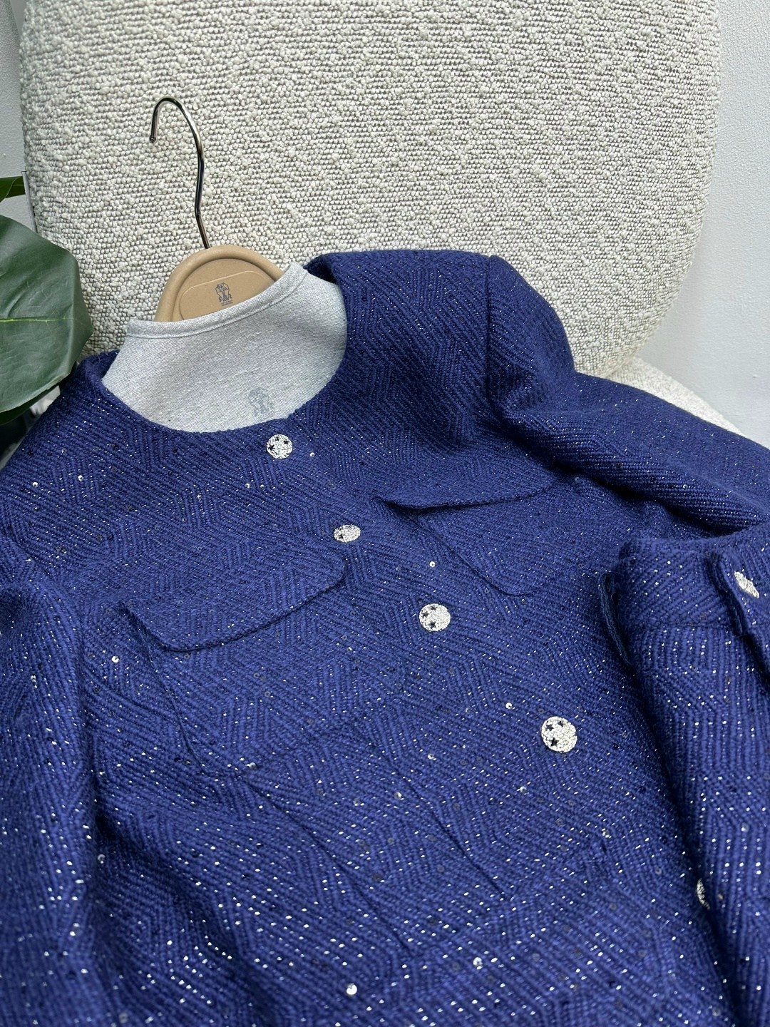 женское твидовое короткое пальто темно-синего цвета,твидовый костюм,женский элегантный твидовый теплый костюм,женское твидовое пальто uhy tgf темно-синего цвета,женский твидовый костюм