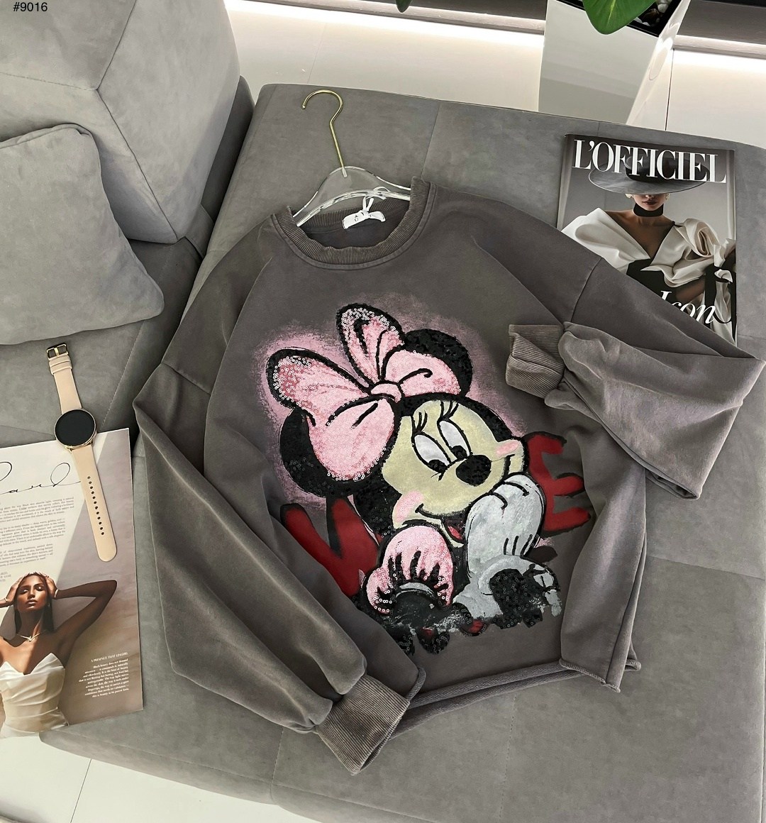 свитшот женская,розовый свитшот,кофта женская,свитшот оверсайз с принтом "микки маус",cвитшот для девочки