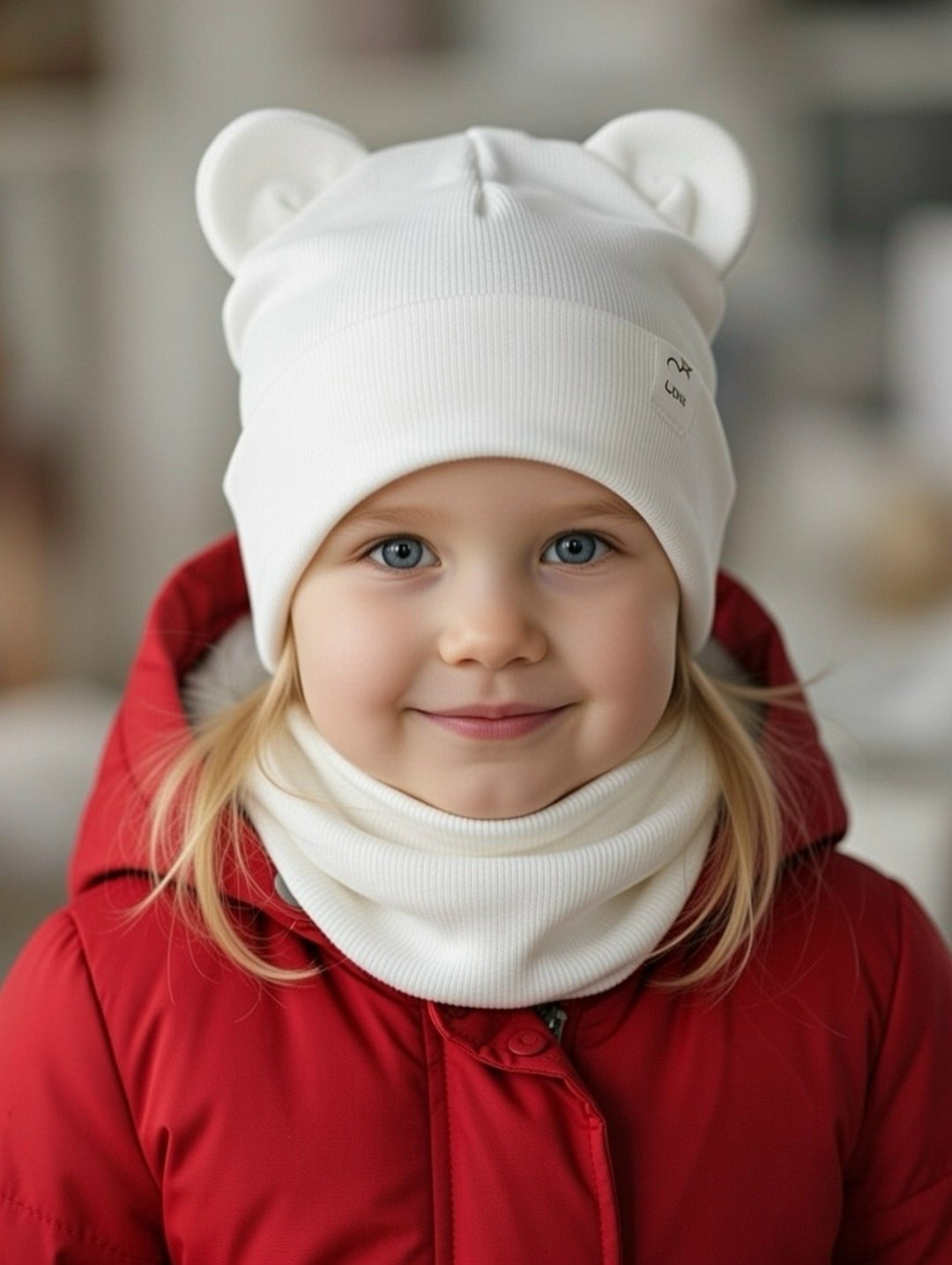 шапка снуд для девочки,шапка снуд,комплект шапка и снуд,детская шапка из кашкорсе с ушками,шапка для девочек