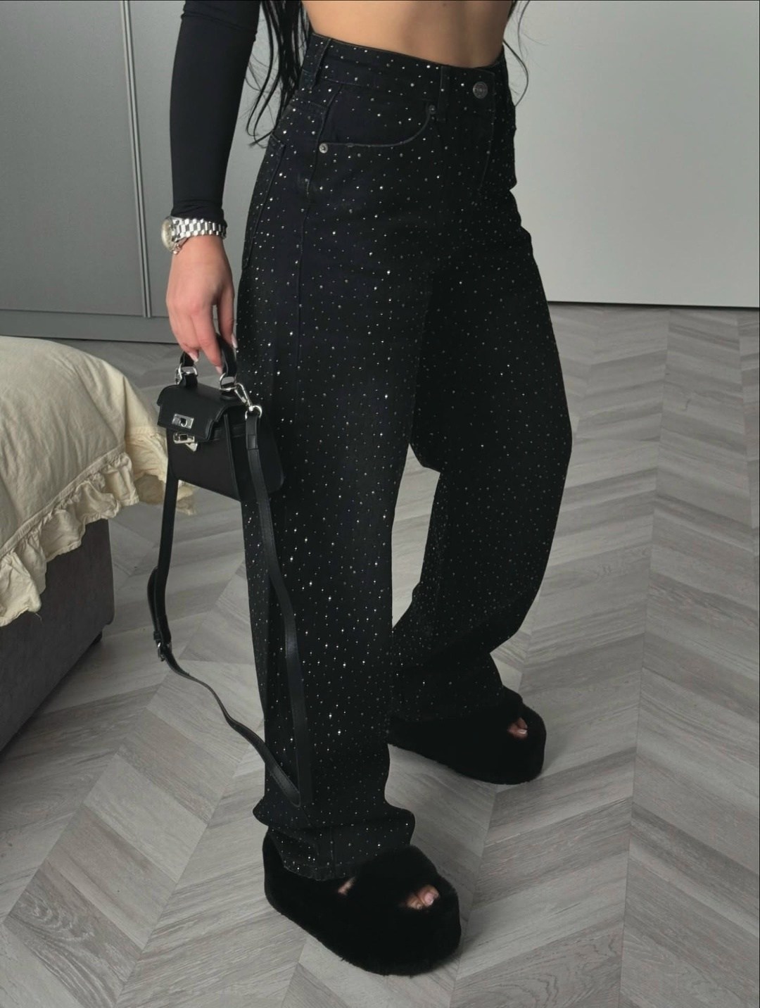 джинсы со стразами,брюки со стразами,джинсы модные,брюки пайетки