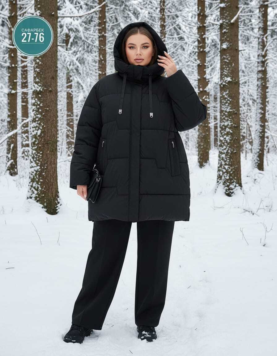 куртка женская зимняя больших размеров с капюшоном lalook,куртка женская,пуховик женский,женская зимняя куртка,зимняя куртка