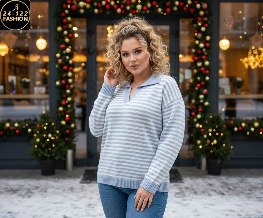 стильная кофта,кофта женская в полоску,модный джемпер,джемпер поло женский с полосами,джемпер в полоску