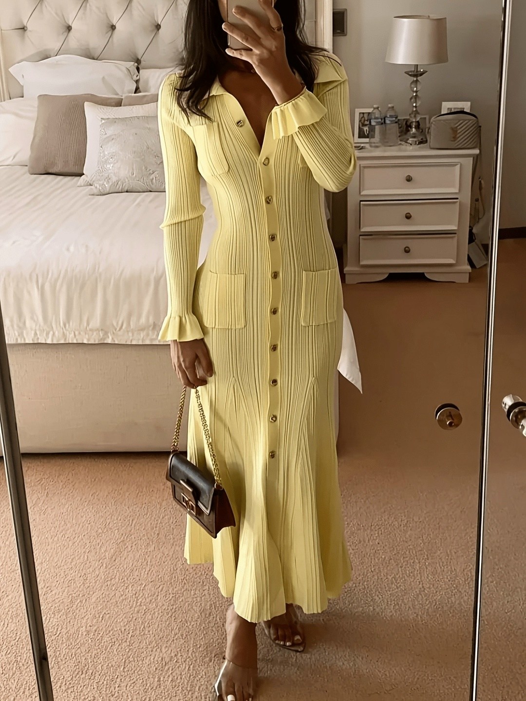 вязаное платье макси,вязаные платья,элегантное вязаное длинное платье желтого цвета 2026,трикотажное платье,трикотажное длинное платье