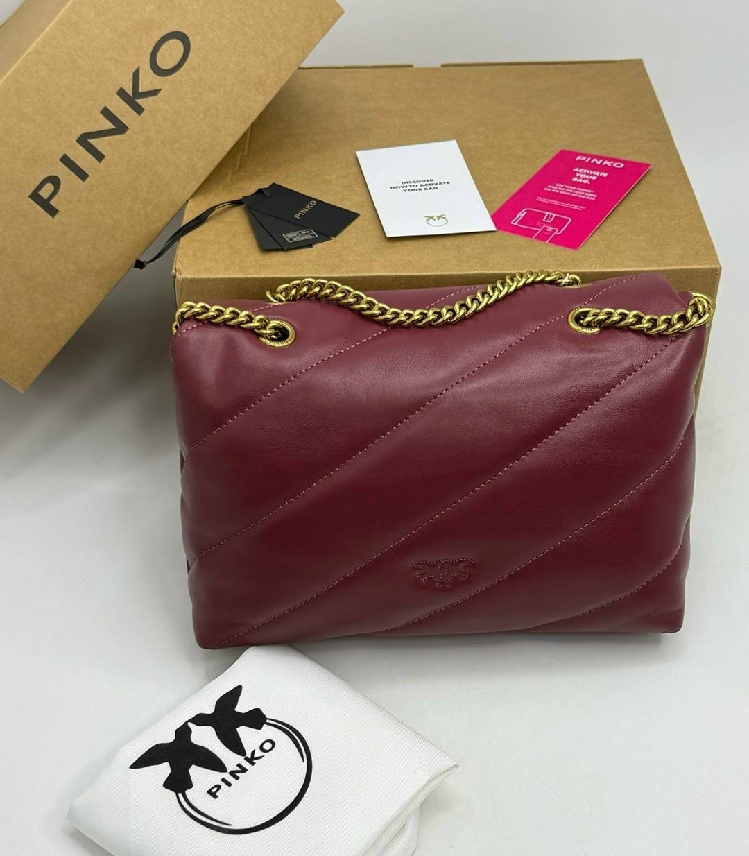 сумка pinko,сумка женская pinko,сумочка pinko,женская бордовая сумка love puff classic pinko,сумка через плечо pinko love baby цвет dark red