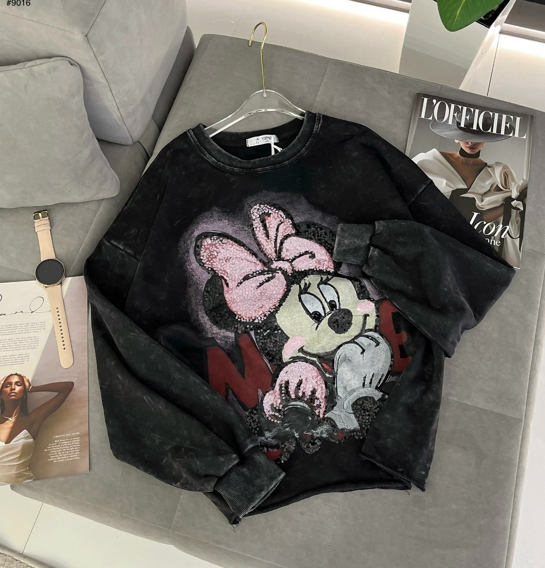 свитшот женская,розовый свитшот,кофта женская,свитшот оверсайз с принтом "микки маус",cвитшот для девочки