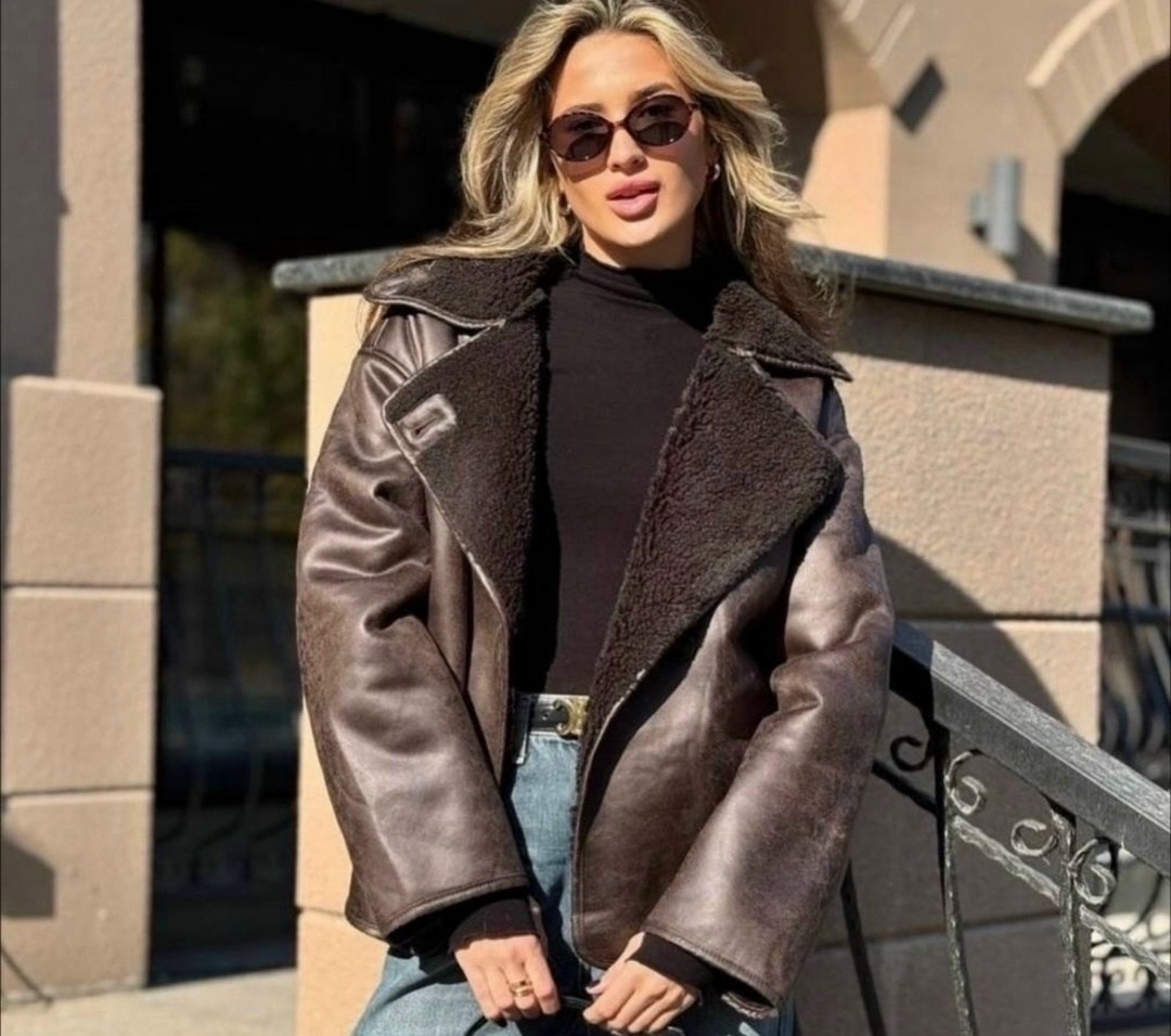 дубленка авиатор женская,дубленка авиатор коричневая siore,дубленка авиатор,дубленка женская,дубленка авиатор 2026