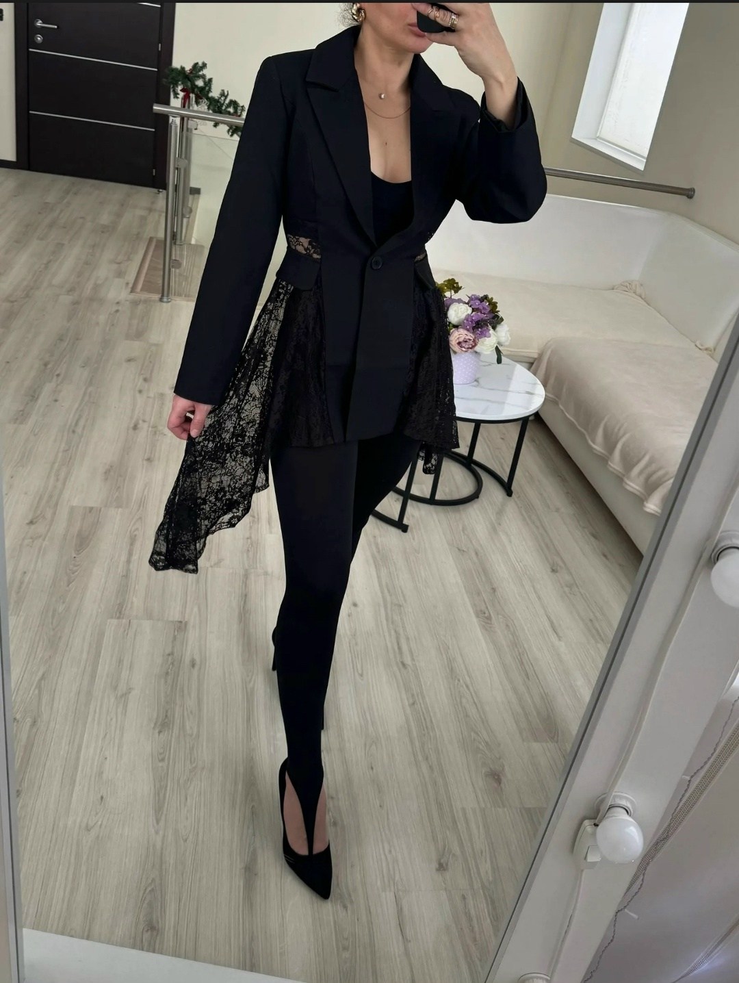 жакет с кружевом,женский дизайнерский костюм элегантный кружевной блейзер и брюки-клеш,пиджак кружево,жакет с кружевной баской,костюм