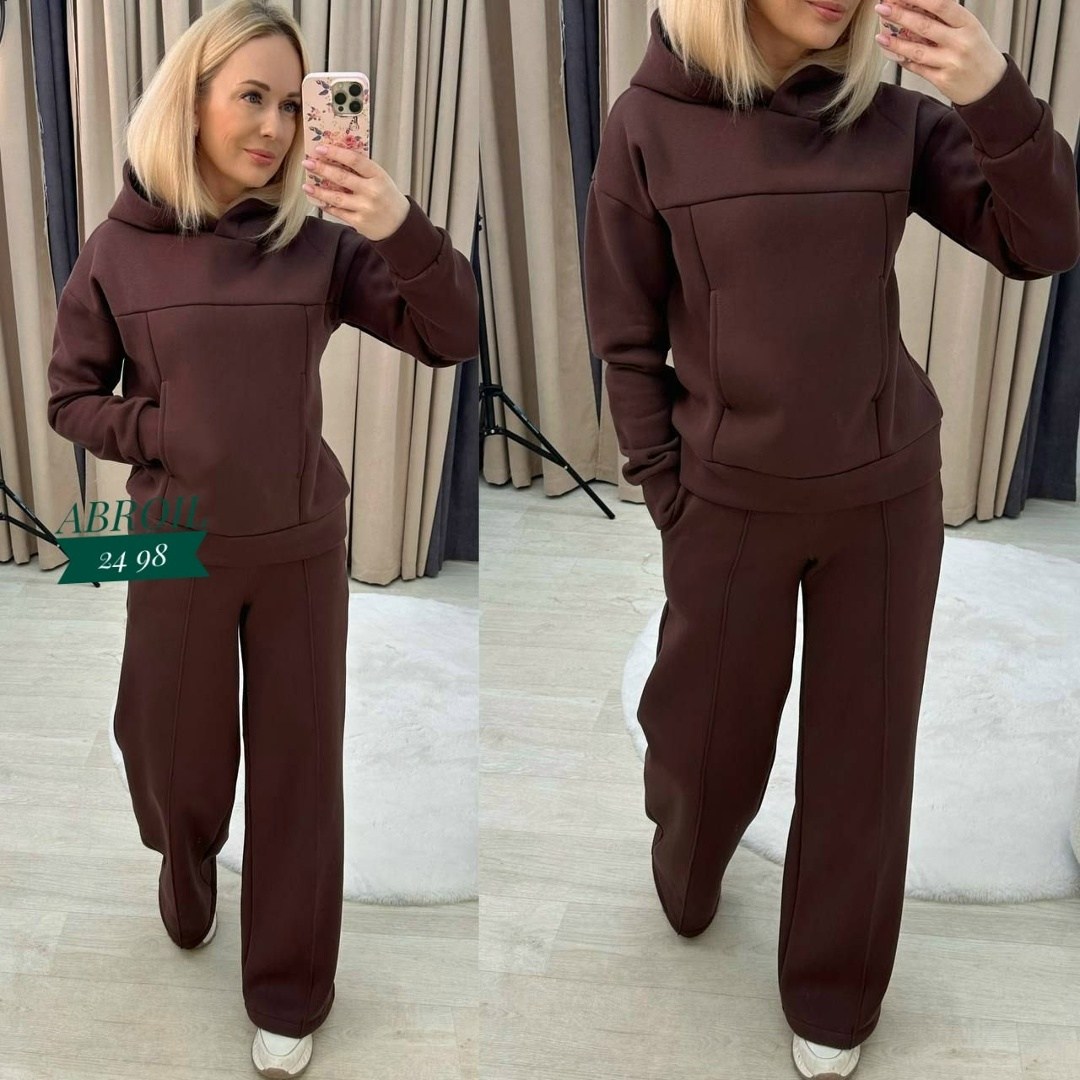 костюм женский толстовка и штаны арт. 1542012,костюм женский на флисе,cпортивный костюм женский на флисе,спортивный костюм женский теплый,теплый костюм на флисе