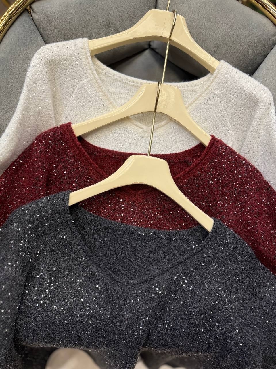 модные свитера,джемпер с пайетками,,женский свитер