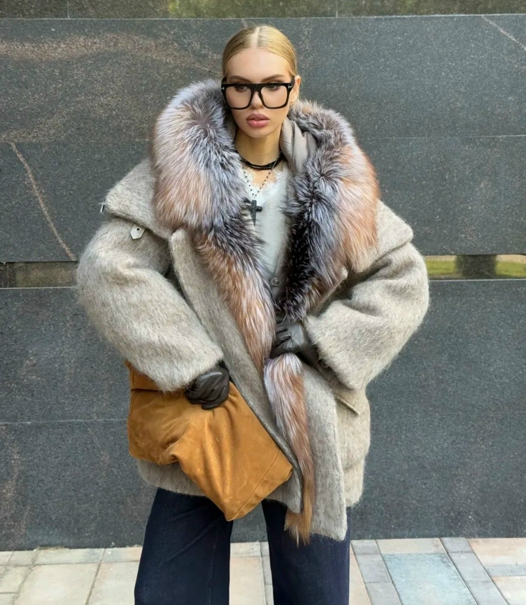 зимняя куртка полупальто с натуральным мехом лисы oksana utova brand,,женская куртка,зимняя куртка