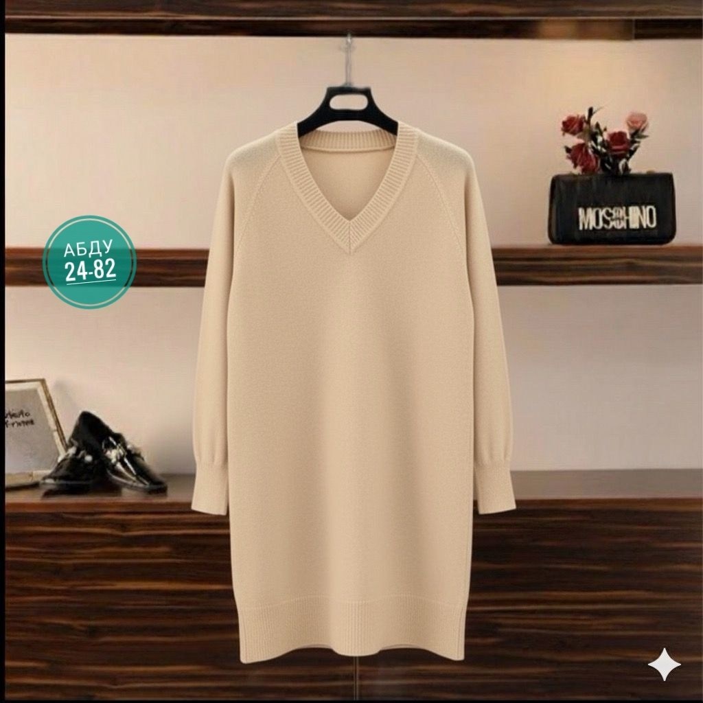 трикотажное платье,платье прямое,платье вязаное,шерстяное платье,платье туника