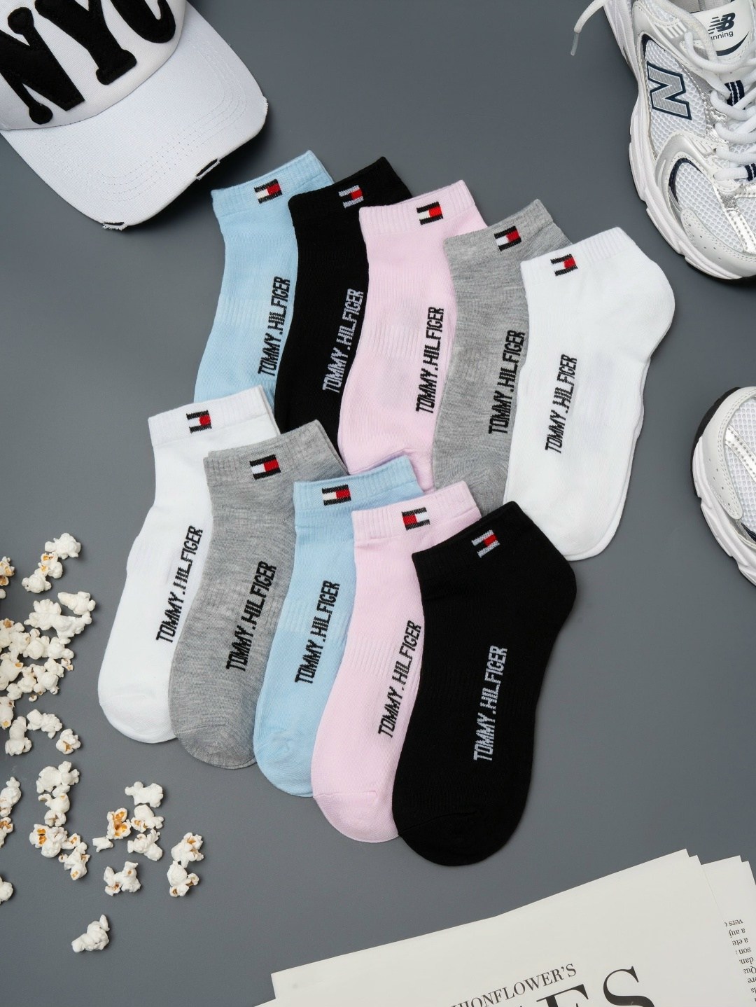 комплект носки женские,носки женские,носки спортивные женские,носки базовые,носки 10 пар tommy hilfiger