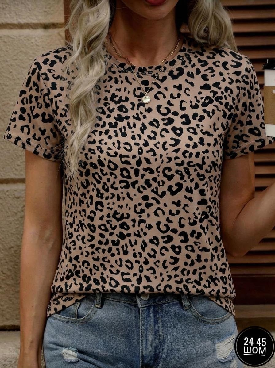 футболка с леопардовым принтом,леопардовая футболка,женская футболка с леопардовым принтом,женская летняя футболка леопардовый короткий рукав,женская футболка с леопардовым принтом и коротким рукавом