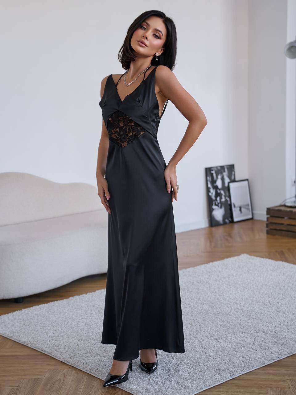 женская сорочка ночная,ночная сорочка,длинная сорочка,ночная сорочка черный,платье комбинация в пол