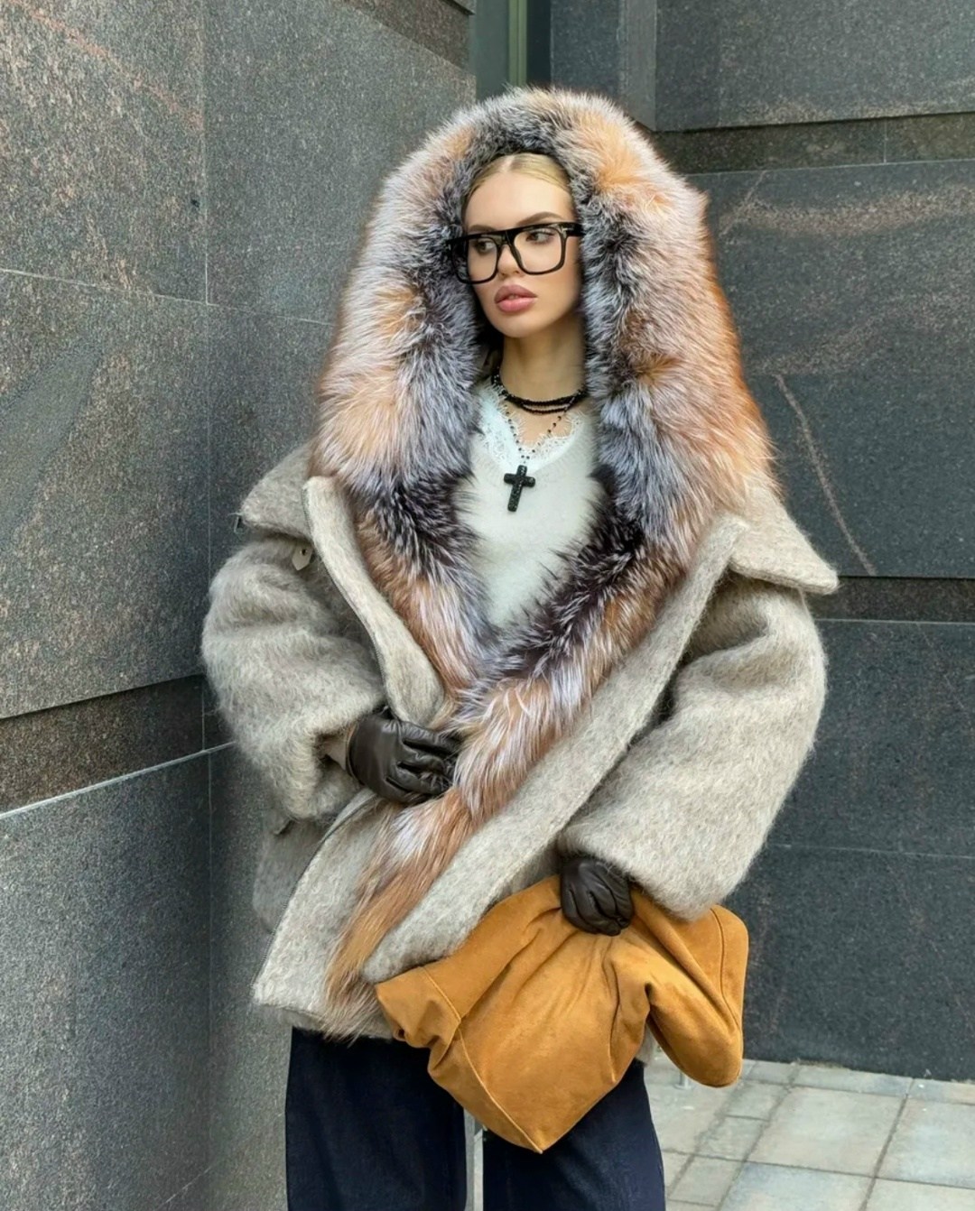 зимняя куртка полупальто с натуральным мехом лисы oksana utova brand,,женская куртка,зимняя куртка