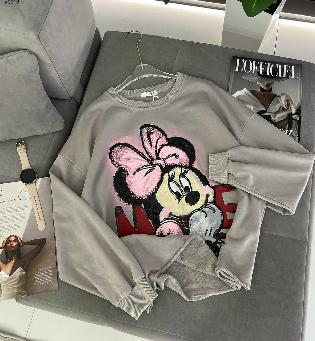 свитшот женская,розовый свитшот,кофта женская,свитшот оверсайз с принтом "микки маус",cвитшот для девочки