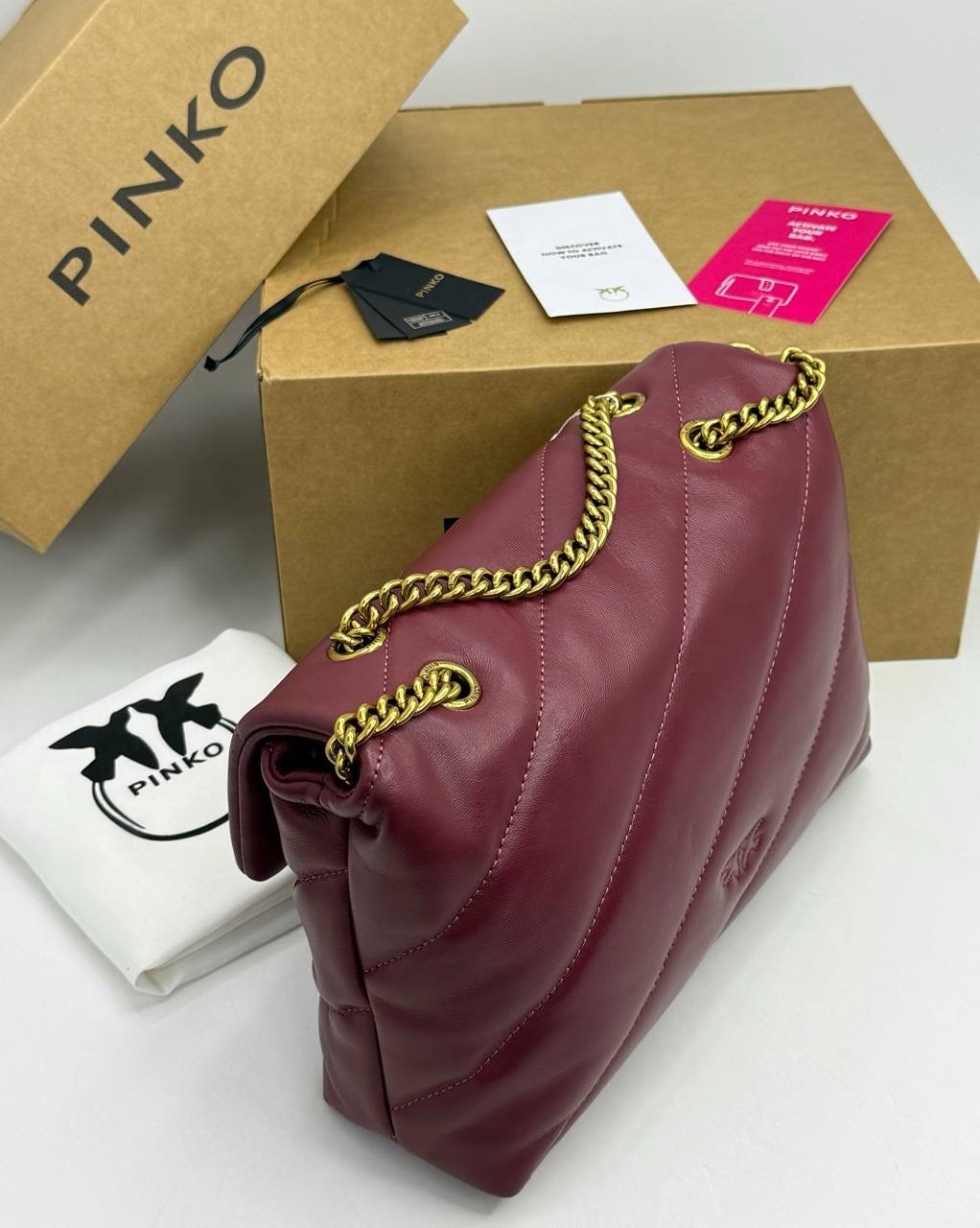 сумка pinko,сумка женская pinko,сумочка pinko,женская бордовая сумка love puff classic pinko,сумка через плечо pinko love baby цвет dark red