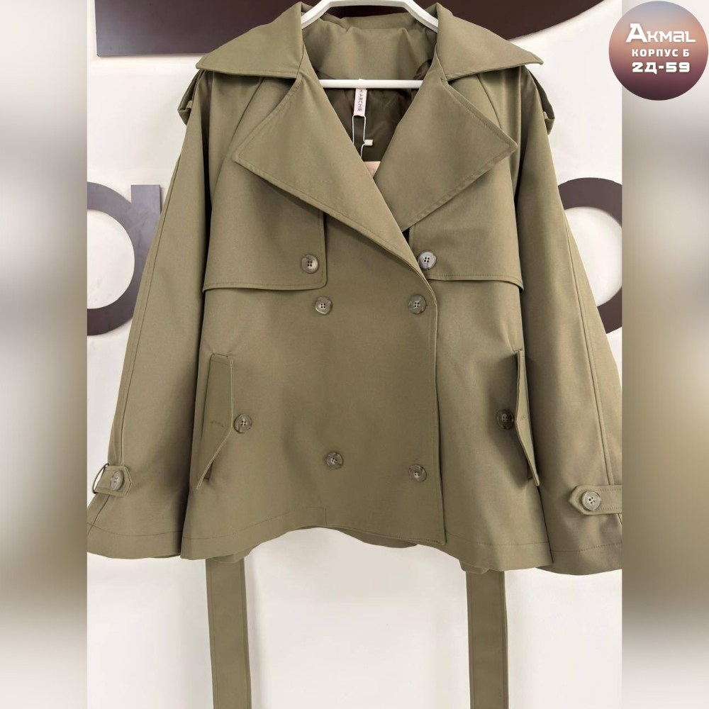 тренч оверсайз хаки,женский тренч,короткий тренч,куртка тренч,тренч