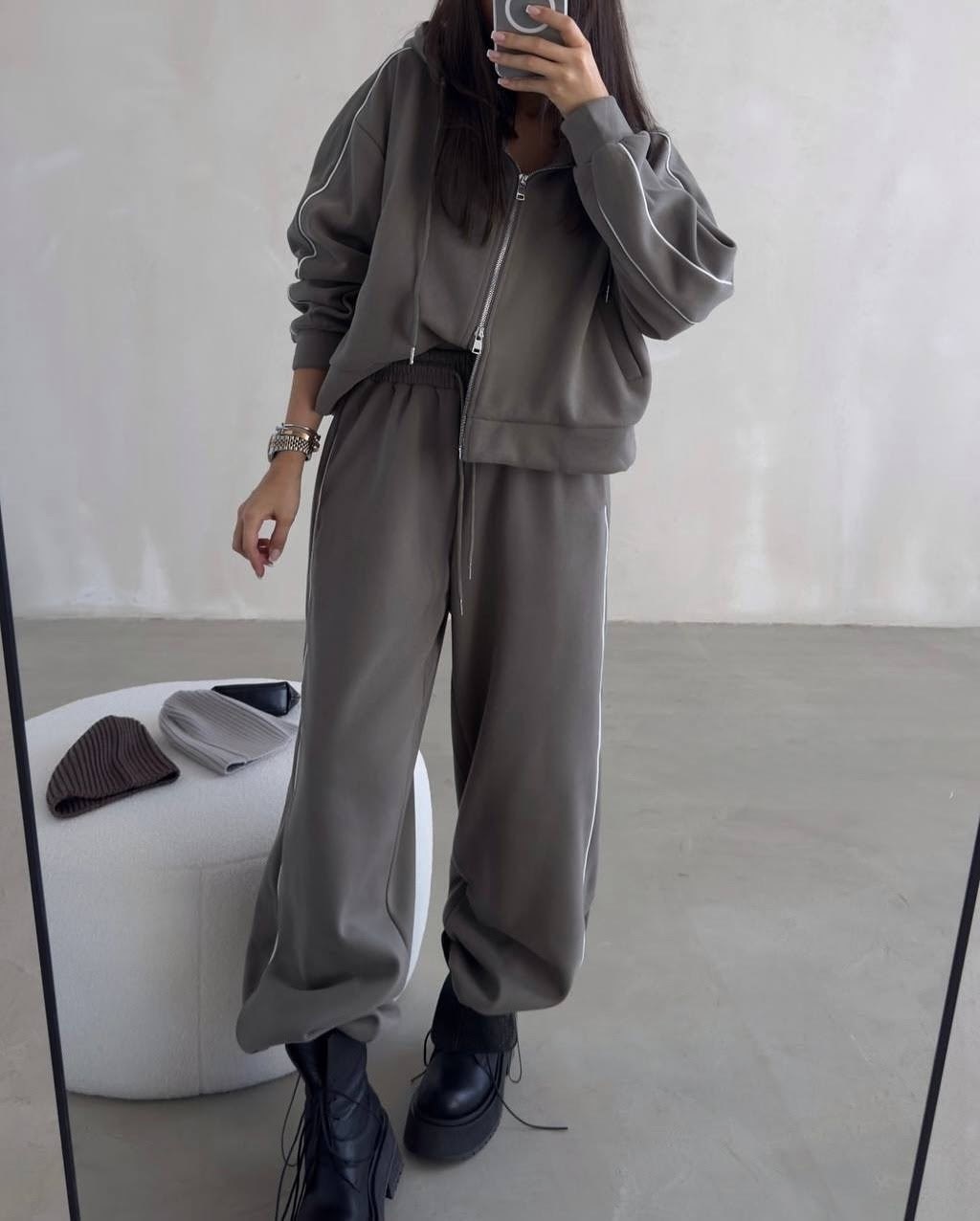 костюм спортивный,повседневный спортивный костюм,спортивный костюм женский,bree zeb синяя куртка-бомбер и брюки женский комплект,повседневный комплект из двух предметов толстовка с капюшоном и штаны