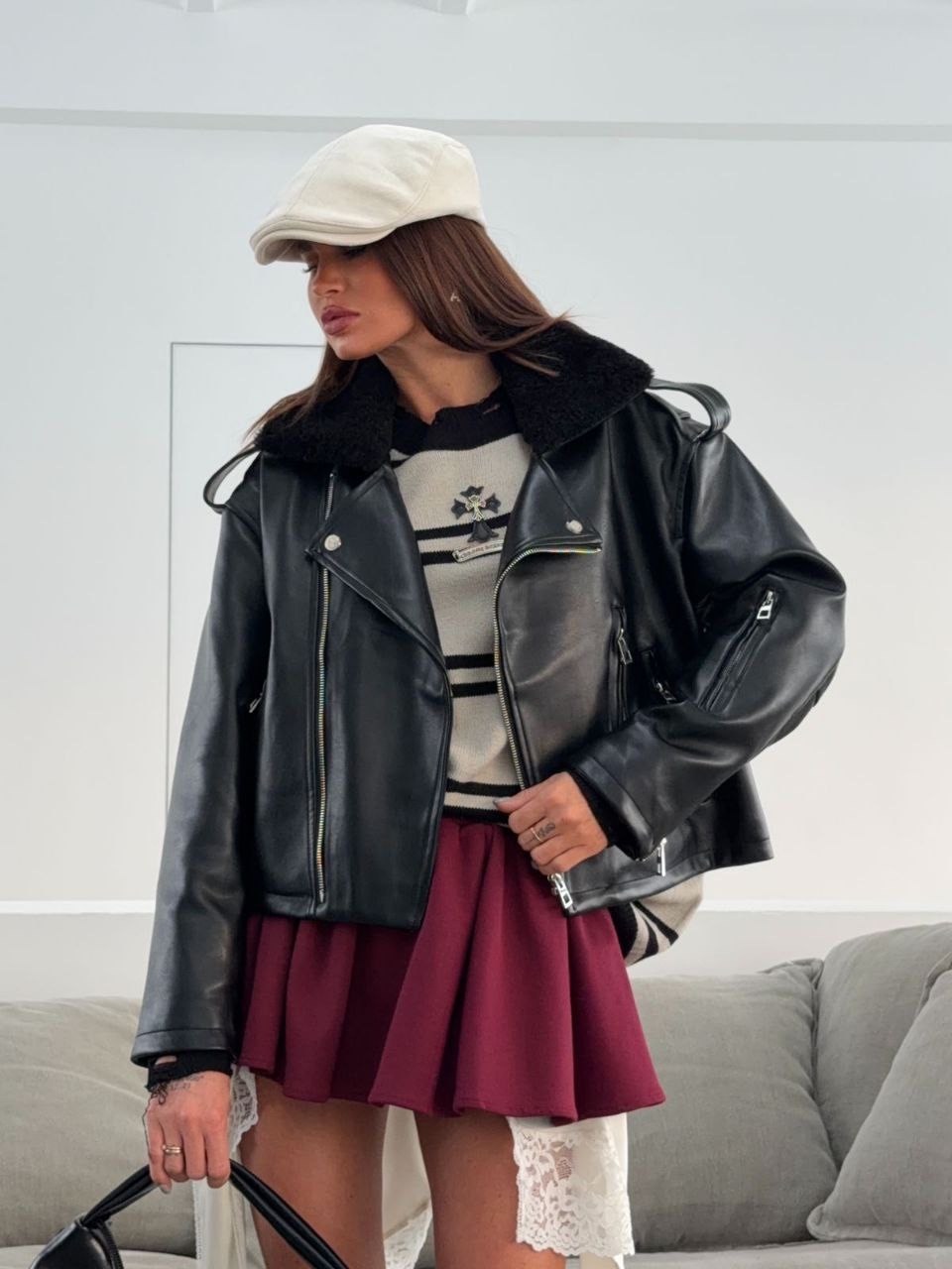 куртка-косуха,дублёнка авиатор женская страдивариус,кожаная куртка,кожаная куртка женская,куртка косуха кожаная