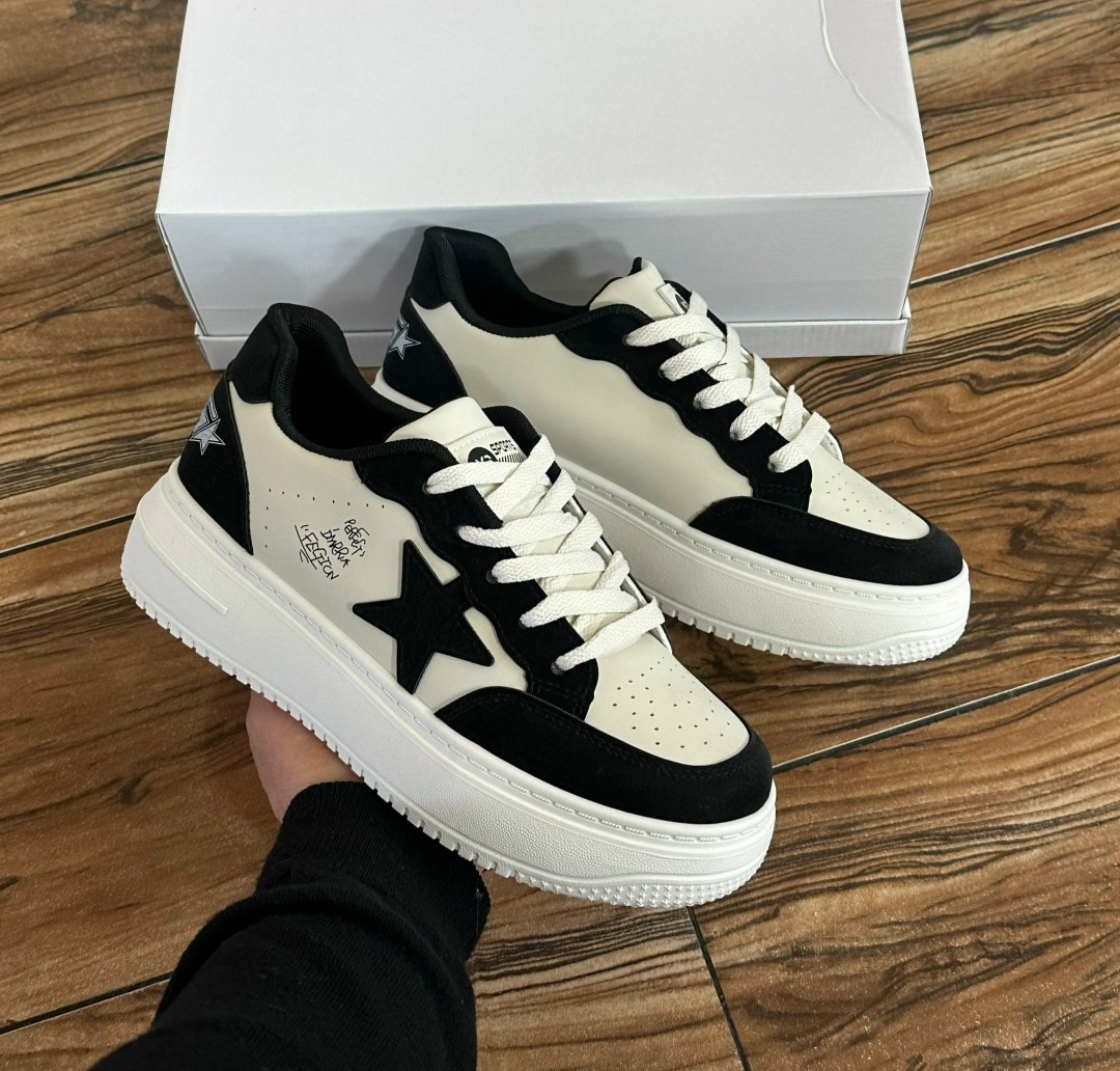 кроссовки женскиe,,женские кроссовки со звездами черные или белые повседневные кроссовки на плоской подошве,кроссовки со звездами,повседневные кроссовки