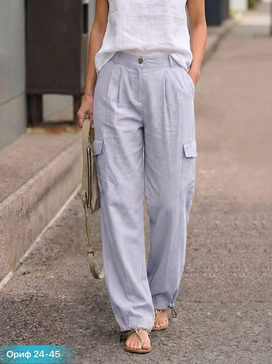 льняные брюки,широкие брюки,женские льняные однотонные повседневные брюки с несколькими карманами,брюки стиль,женские брюки карго