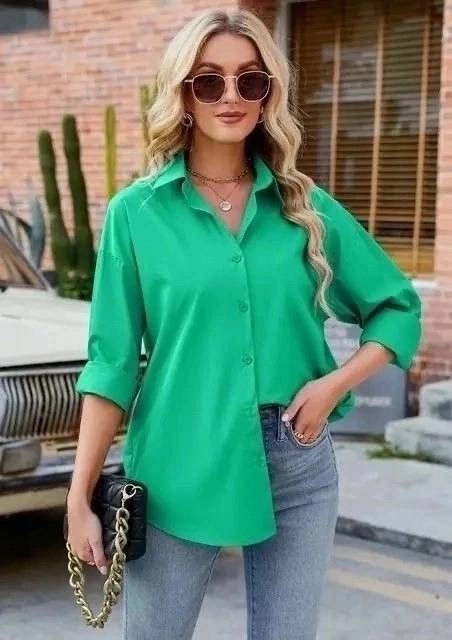 женская свободная рубашка,рубашка женская оверсайз,рубашка женская,женская однотонная рубашка с длинным рукавом,повседневная женская рубашка