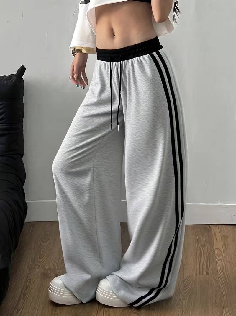 брюки карго с лампасами широкие y2k styfash,спортивные широкие брюки,эстетические полосатые спортивные длинные брюки y2k,брюки оверсайз с лампасами широкие спортивные y2k,широкие брюки