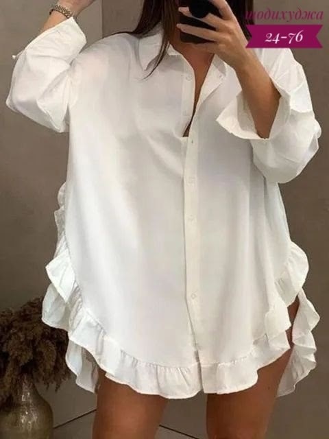 блузка свободного кроя,блузка с оборками,рубашка с оборками,повседневная рубашка,платье рубашка женское