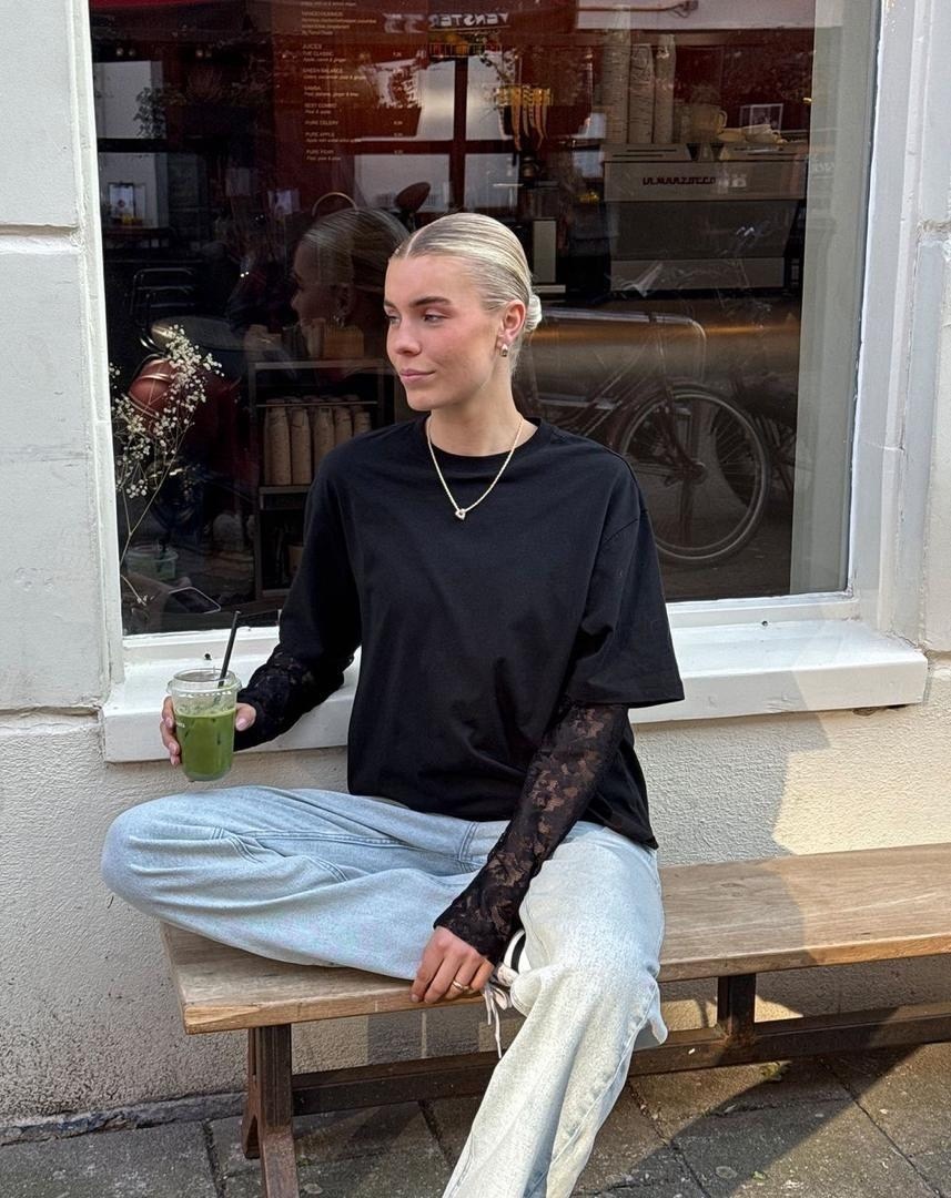 кофта женская,кофта с рукавами,женский свитшот,лонгслив emberens,лонгслив женский однотонный с кружевными рукавами черный