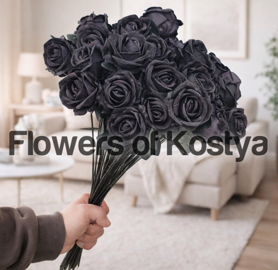 черные розы халфети,черные розы,искусственные роза,черные розы искусственные,цветы черные розы