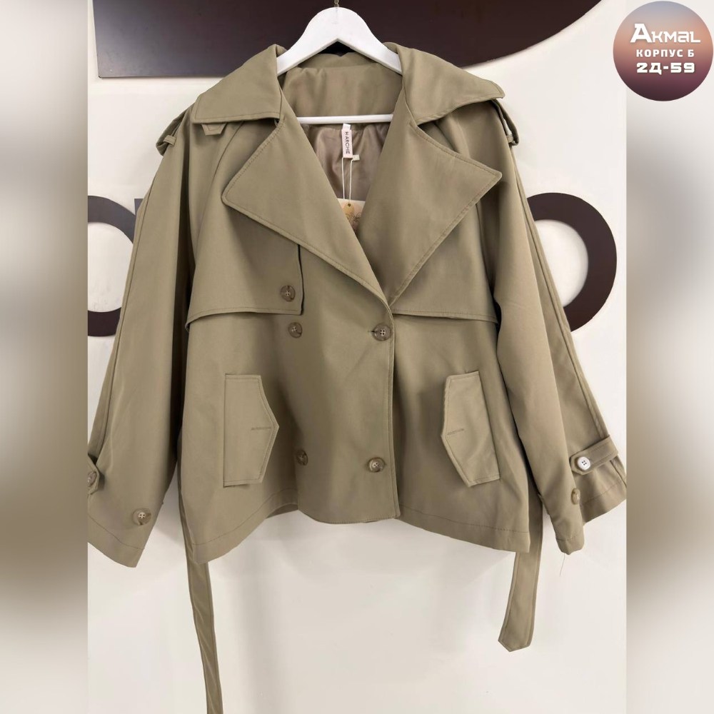 тренч оверсайз хаки,женский тренч,короткий тренч,куртка тренч,тренч