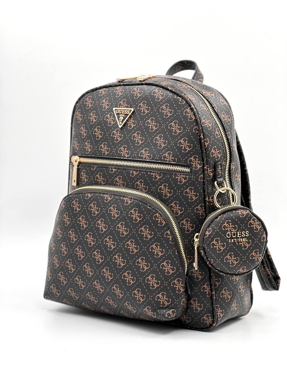 женский рюкзак guess,рюкзак guess коричневый,guess рюкзак,рюкзак guess eco elements backpack hwesg876733 темно-коричневый,городской рюкзак женский guess hwesg876732