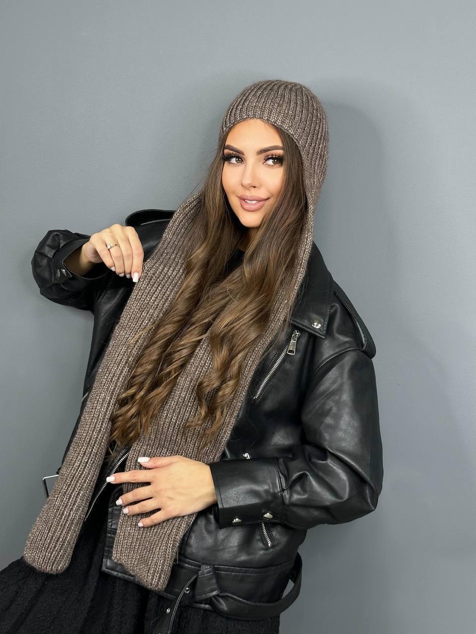 шапка ушанка с длинными ушами aikow&i,шапка ушанка с длинными ушами бежевый,шапка ушанка вязаная длинная,шапка ушанка с длинными ушами,шапка ушанка с длинными ушами aikow&i цвет бежевый